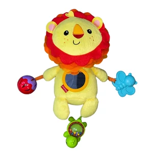 Fisher Price oroszlán csörgős, zörgős babajáték rágókával 29 cm