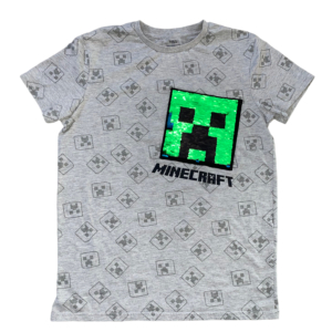 13-14 év (164) M&amp;S Minecraft szürke póló