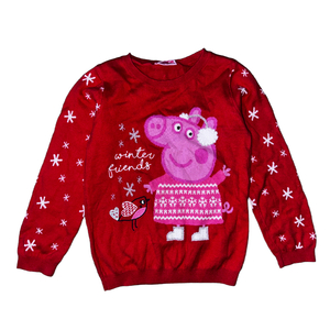 4-5 év (104-110) George Peppa Pig karácsonyi kötött pulóver