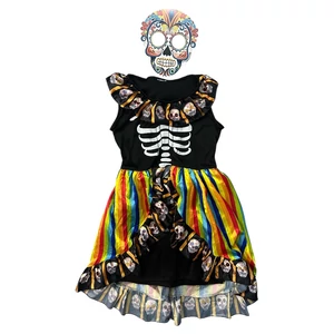 10-11 év (140-146) Halloween csontváz lány jelmez maszkkal