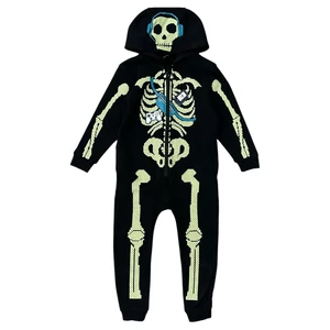 3-4 év (98-104) George Halloween foszforeszkáló gamer csontváz szabadidő overál, pizsama, jelmez