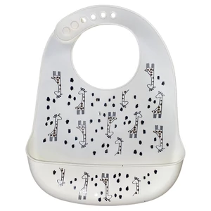 Zsiráfos szilikon előke