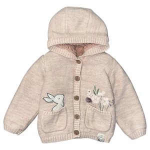 3-4 év (98-104) Nutmeg nyuszis bélelt kötött kardigán