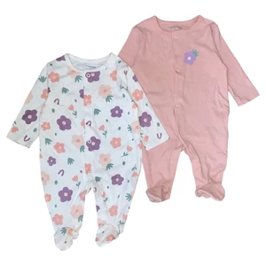 Újszülött 0-1 hó (50-56) Lily&amp;Dan virágos rugdalózó szett