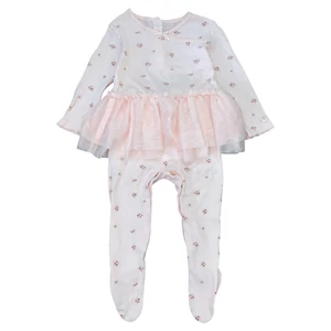 9-12 hó (80) F&amp;F virágos tüllszoknyás rugdalózó