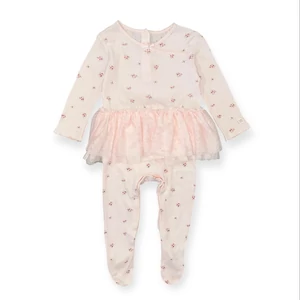 9-12 hó (80) F&amp;F virágos tüllszoknyás rugdalózó