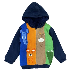 3-4 év (98-104) George állatos bélelt kötött kardigán