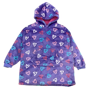7-10 év (122-140) Hoodie szívecskés pihe-puha poncsó, pulóver takaró