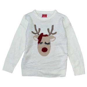 7-8 év (128) Karácsonyi rénszarvasos kötött pulóver