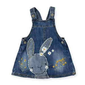 6-9 hó (74) Mothercare nyuszis kantáros farmerruha