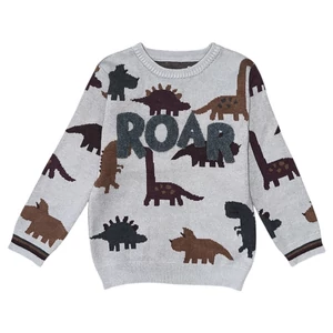 4-5 év (110) Nutmeg dínós kötött pulóver