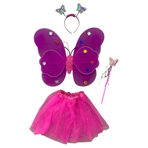 Új 3-6 év (98-116) Világító pillangó jelmez pink