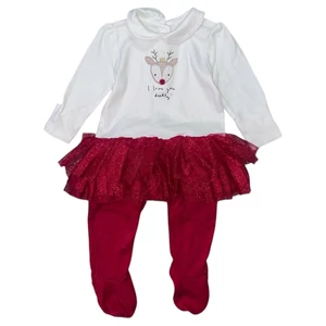 3-6 hó (68) Mothercare rénszarvasos tüllös karácsonyi rugdalózó