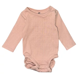 1-2 hó (56) H&amp;M rózsaszín bordázott body