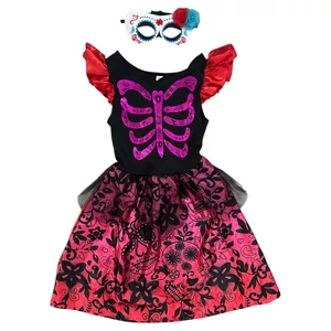 8-10 év (134-140) Csontváz lány jelmez maszkkal