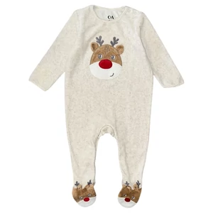 9-12 hó (80) C&amp;A rénszarvasos karácsonyi rugdalózó