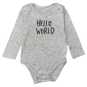 6-12 hó (74-80) Lily&amp;Dan szürke feliratos body