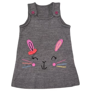 9-12 hó (80) Nutmeg nyuszis kötött ruha