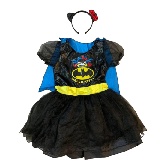 7-8 év (122-128) Hello Kitty Batgirl szuperhősnő jelmez