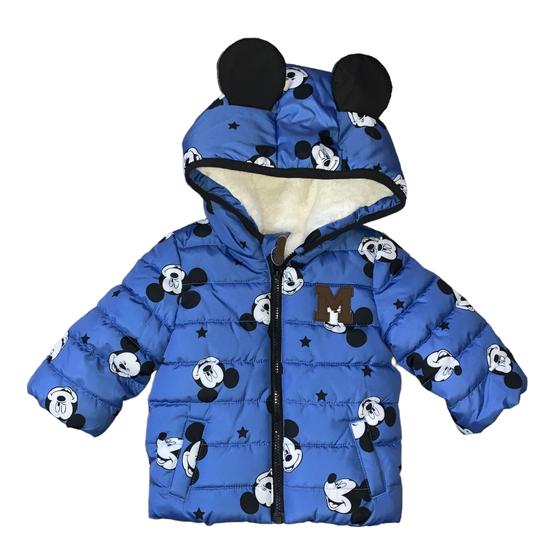 Új 0-3 hó (62) F&amp;F Disney Mickey bélelt kabát, télikabát