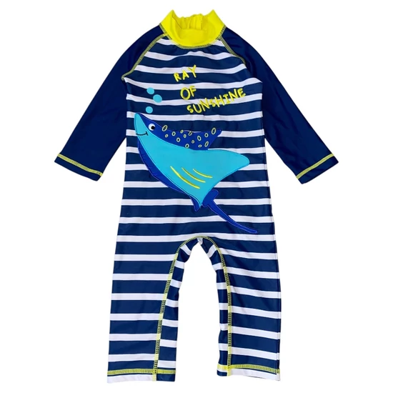 1-1,5 év (86) Mothercare rájás uv szűrős fürdőruha, úszóoverál