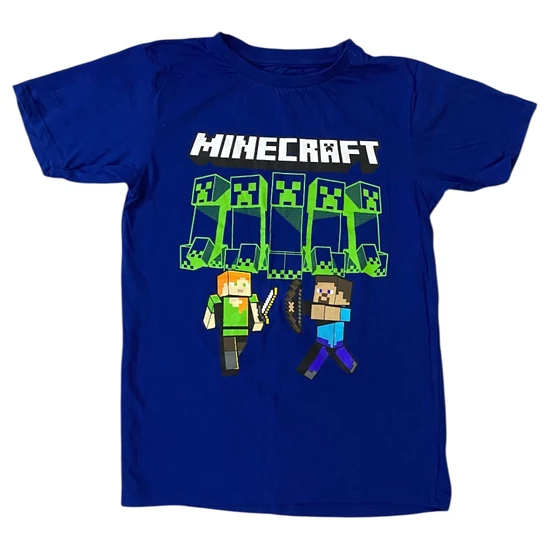 10-11 év (140-146) Minecraft kék póló
