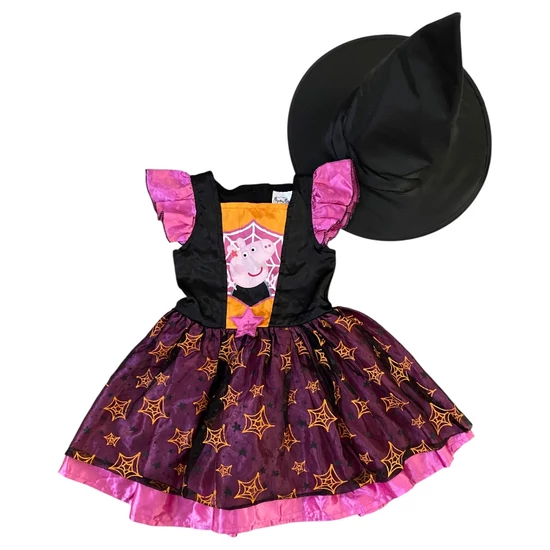 1-2 év (92) Amscan Halloween Peppa Pig boszorkány jelmez kalappal