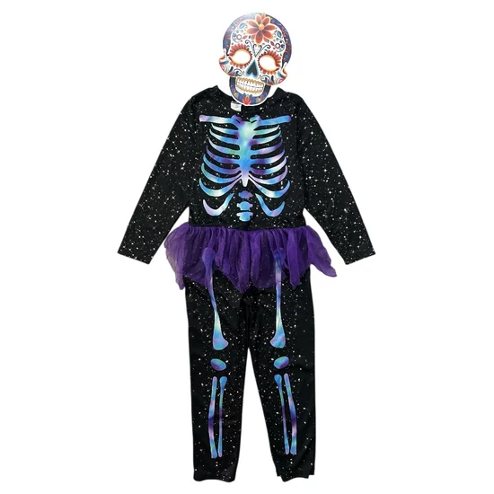 7-8 év (122-128) Csontváz lány jelmez maszkkal