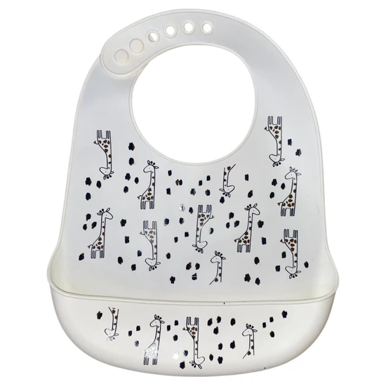 Zsiráfos szilikon előke