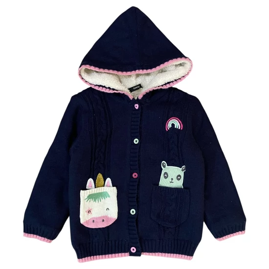 4-5 év (104-110) George unikornisos bélelt kötött kardigán
