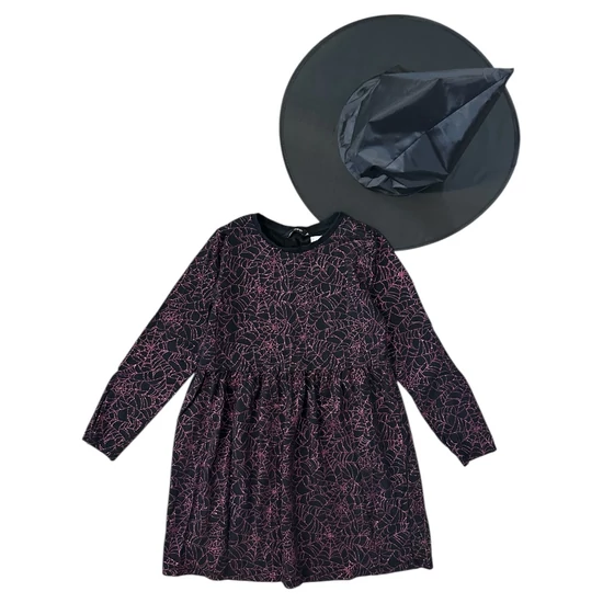 7-8 év (122-128) George csillogós ruha, boszorkány jelmez kalappal