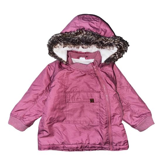 9-12 hó (80) H&amp;M rózsaszín vízhatlan bélelt kabát