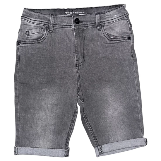 10-11 év (146) DenimCo szürke elasztikus puha farmer rövidnadrág